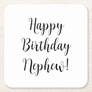 Happy Birthday Nephew Funny Nephews Gifts Square Paper Coaster