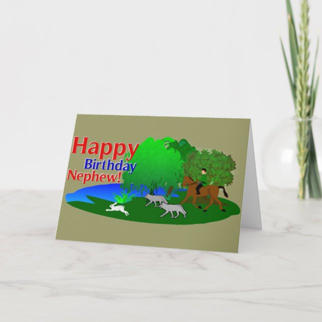 Happy Birthday Nephew Hunter Greetings Card (Front)