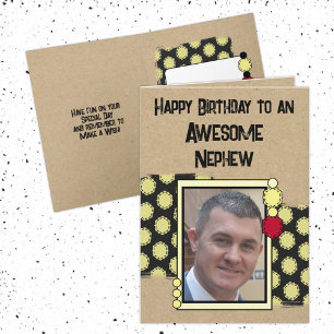 Happy Birthday nephew photo red Card