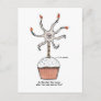Happy Birthday Neuron Cupcake Postcard