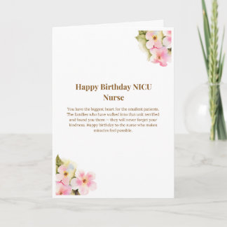 Happy Birthday NICU Nurse Card