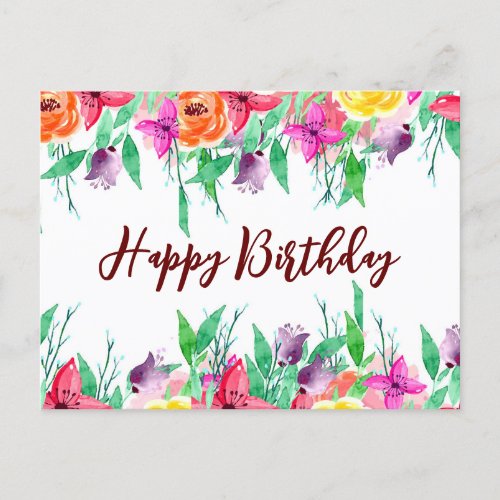 Happy Birthday niece floral design Postcard