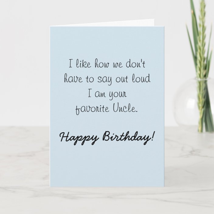 Happy Birthday Niece From Uncle Humor Funny Card | Zazzle.com