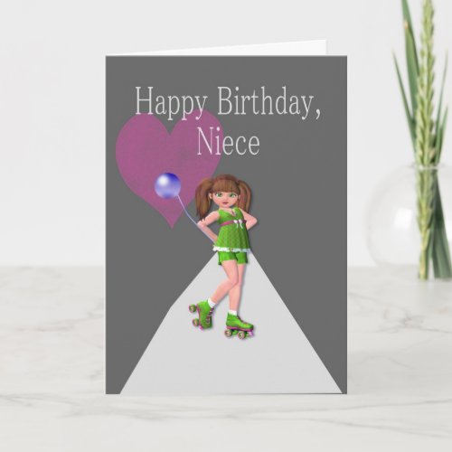 Happy Birthday Niece Rollerskates Card