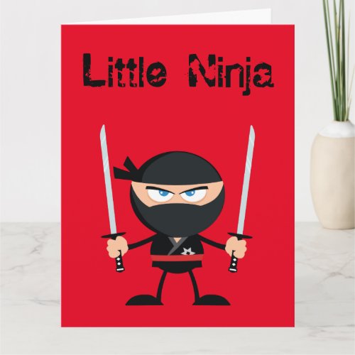 Happy Birthday Ninja Warrior With Two Katana Card