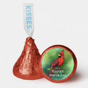 Happy Birthday - Northern Red Cardinal Bird Hershey®'s Kisses®