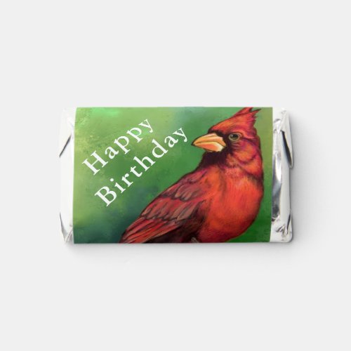 Happy Birthday _ Northern Red Cardinal Bird Hersheys Miniatures