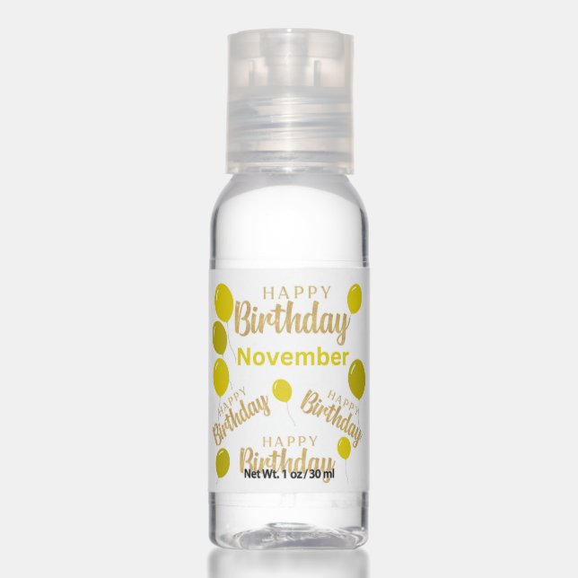 Happy birthday November birthdays Bottle Set Hand Sanitizer (Front)