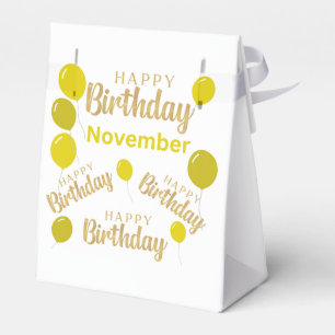 Happy birthday November birthdays Favor Box