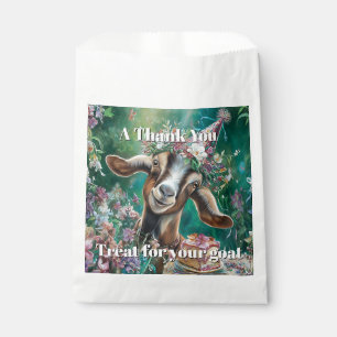 Happy Birthday Nubian Goat Garden Flowers Favor Bag