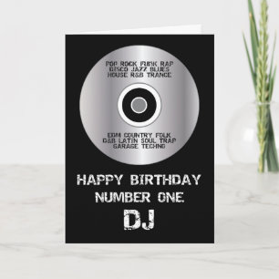 Happy Birthday Number 1 DJ Card