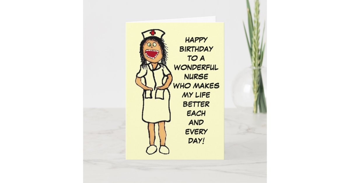 Happy Birthday Nurse Cartoon Card | Zazzle.com