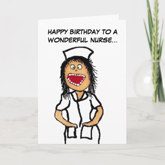 Happy Birthday Nurse Cartoon Card | Zazzle.com