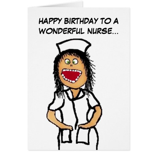 Happy Birthday Nurse Cartoon Cards | Zazzle