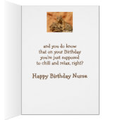 Happy Birthday Nurse Funny Squirrel Relax Cards (Inside (Right))