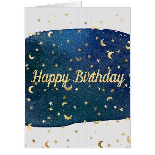 Happy Birthday Ocean Blue Big Card