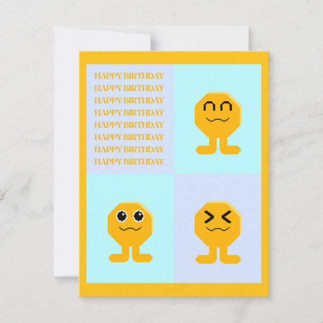 Happy Birthday Octagon Popkin Invitation (Front)