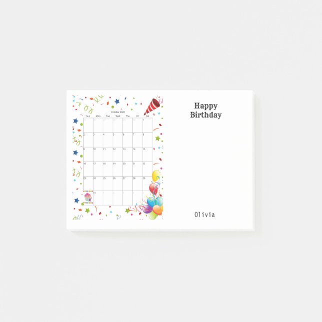 Happy Birthday October 2022 Notes (Front)