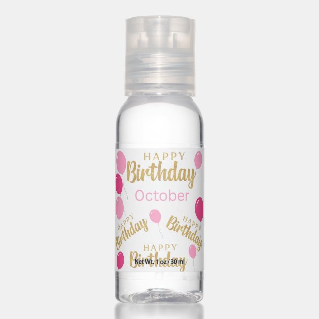 Happy birthday October Birthdays Travel Bottle Set Hand Sanitizer (Front)