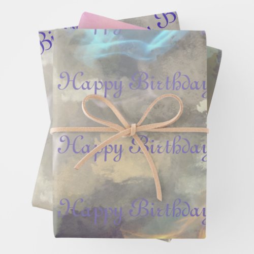 Happy Birthday October Birthstone Wrapping Paper Sheets