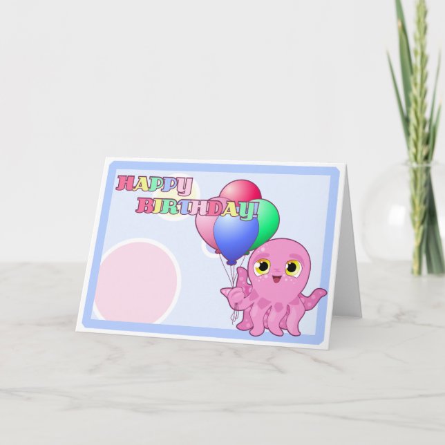 Happy Birthday Octopus Card (Front)
