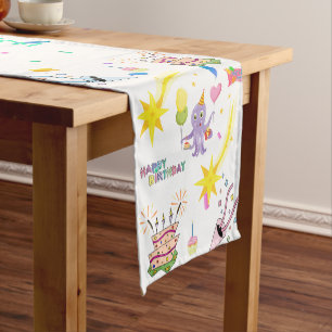 Happy Birthday Octopus Cupcake Table Runner