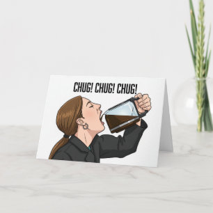 Happy Birthday Office Coworker Funny Woman Coffee Holiday Card