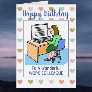 Happy Birthday Office Work Colleague Cards