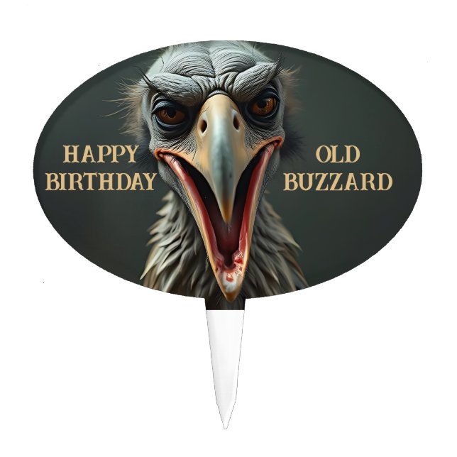 Happy Birthday Old Buzzard Cake Topper (Front)