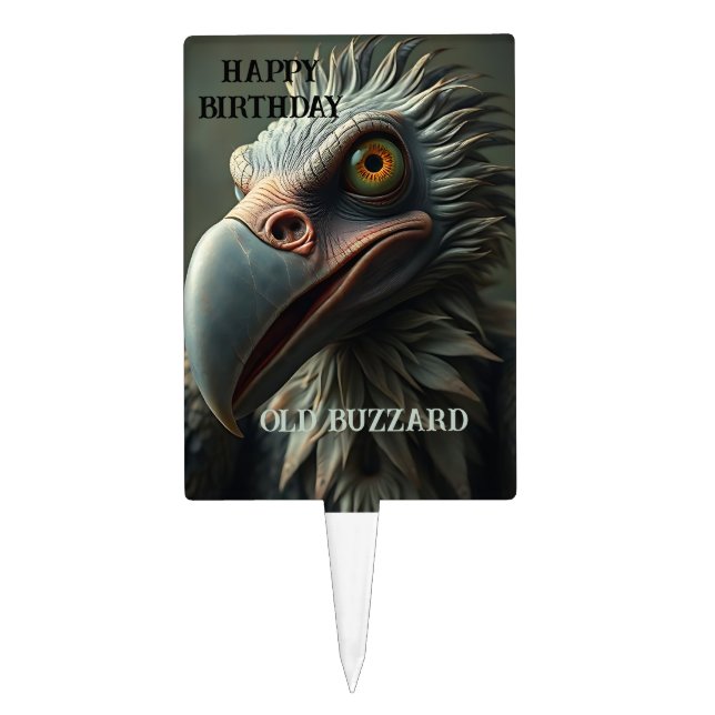 Happy Birthday Old Buzzard Cake Topper (Front)