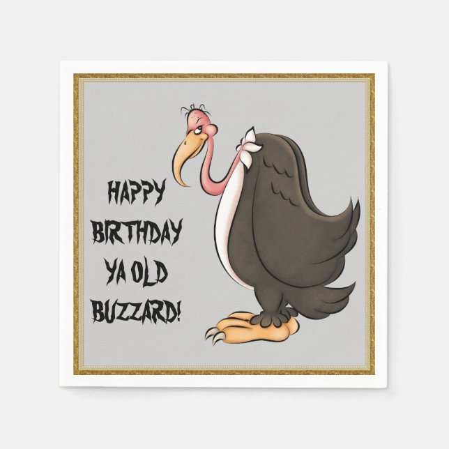 Happy Birthday Old Buzzard paper napkins (Front)