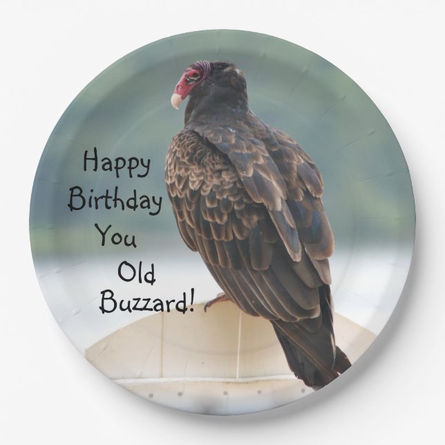 Happy Birthday Old Buzzard Paper Plates (Front)