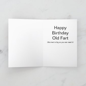 Happy Birthday Old Fart -Cute Old Man Card | Zazzle