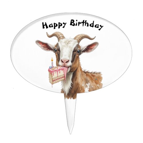 Happy Birthday Old Goat Humor Cake Topper
