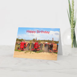 Happy Birthday: old tractors Card | Zazzle