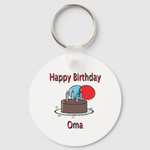 Happy Birthday Oma German Grandma Birthday Design Keychain