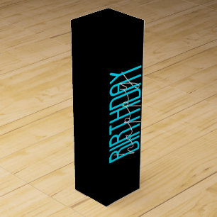 Happy Birthday On Black Wine Box