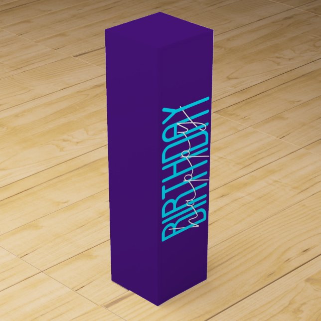 Happy Birthday On Purple Wine Box (Front)