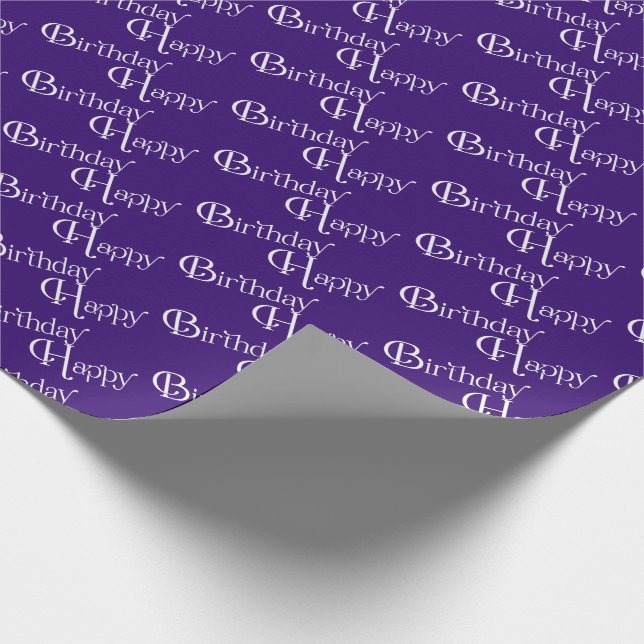 Happy Birthday on purple Wrapping Paper (Corner)