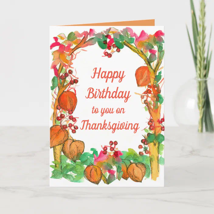 Happy Birthday On Thanksgiving Fall Leaves Card Zazzle Com