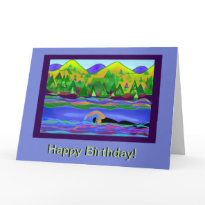 Happy Birthday Open Water Swim Card