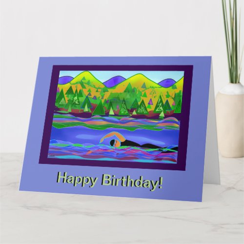 Happy Birthday Open Water Swim Card