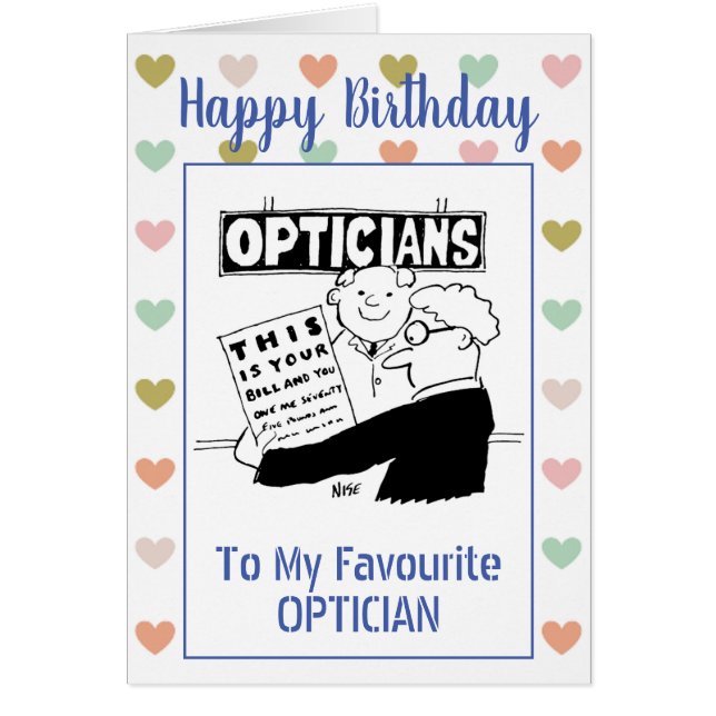 Happy Birthday Optician Cards (Front)
