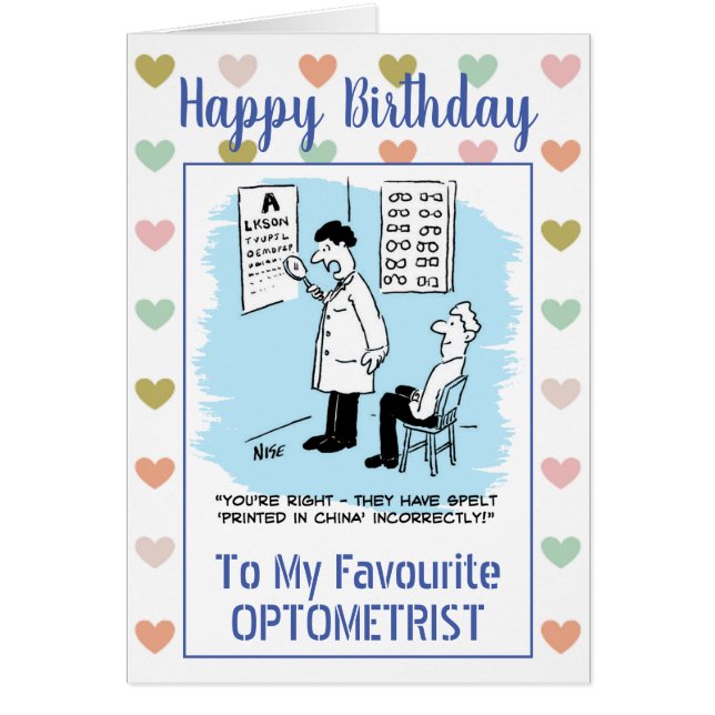 Happy Birthday Optometrist Cards (Front)