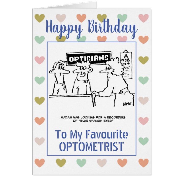 Happy Birthday Optometrist Cards (Front)