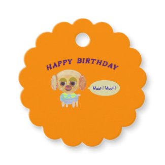 Happy Birthday Orange Favor Tags
