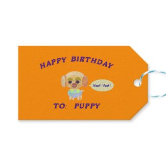 Happy Birthday Orange Gift Tags