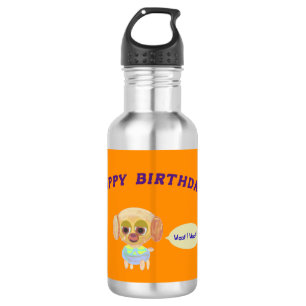 Happy Birthday Orange Stainless Steel Water Bottle