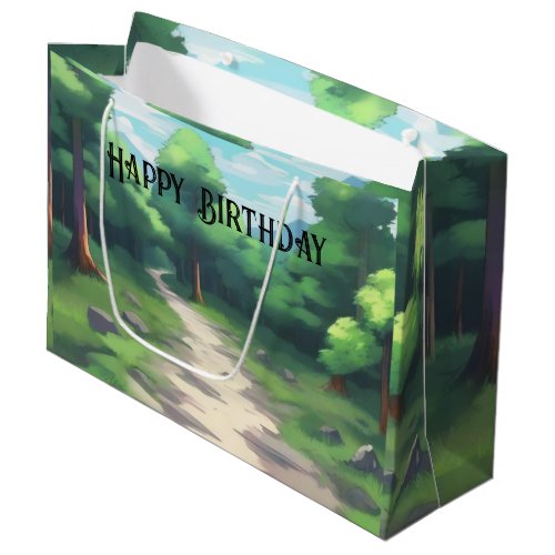 Happy Birthday Original Art Reimagined Pathways Large Gift Bag