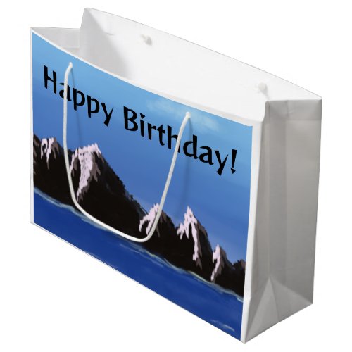 Happy Birthday Original Artwork Peaks Large Gift Bag